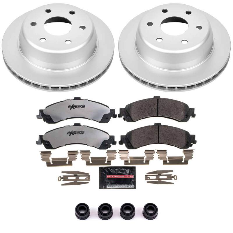 Power Stop 02-06 Cadillac Escalade Rear Z36 Coated Truck &amp; Tow Brake Kit
