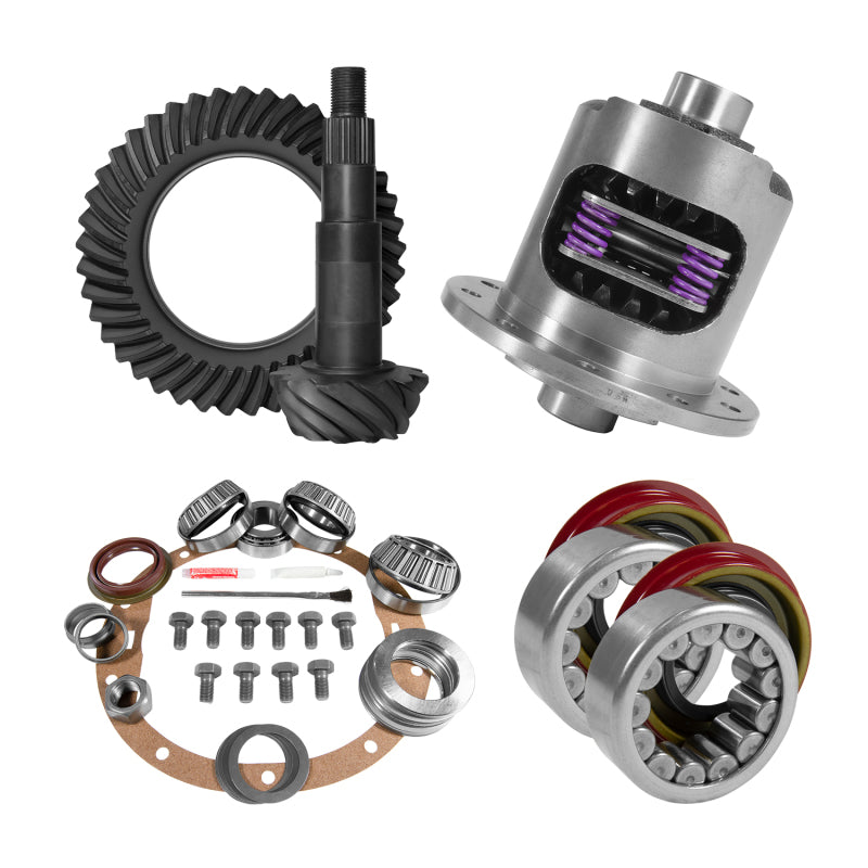 Yukon 8.6in GM 4.56 Rear Ring &amp; Pinion Install Kit 30 Spline Positraction Axle Bearings and Seals