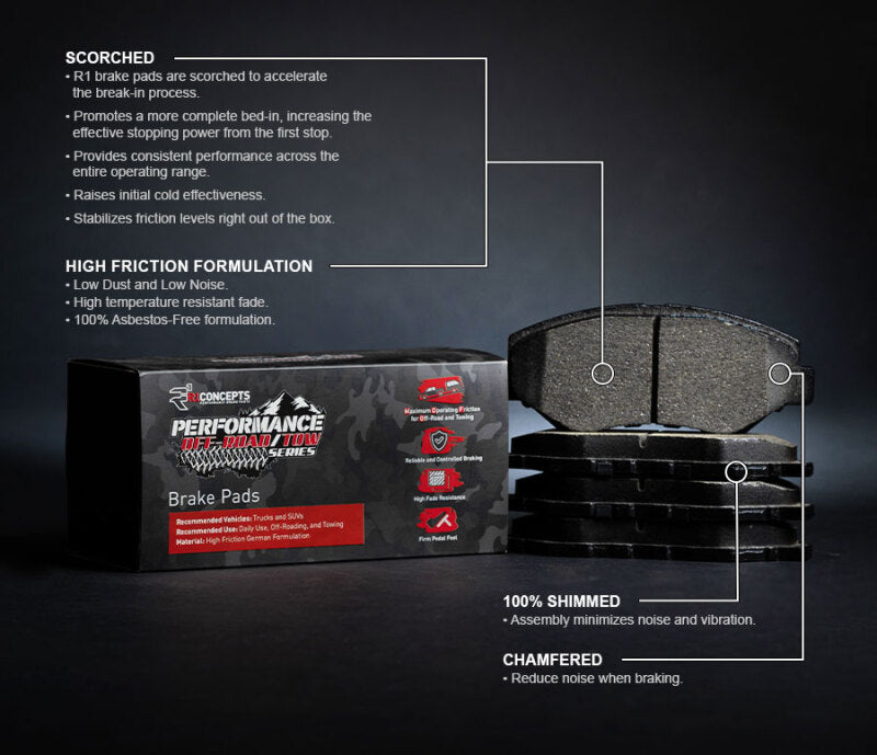 R1 15-20 Chevrolet Colorado Rear Performance Off-Road/Tow Brake Brake Pads &amp; Hardware Kit
