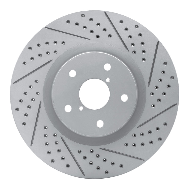 R1 05-20 Subaru WRX Front Right Drilled & Slotted Geo-Carbon Rotor