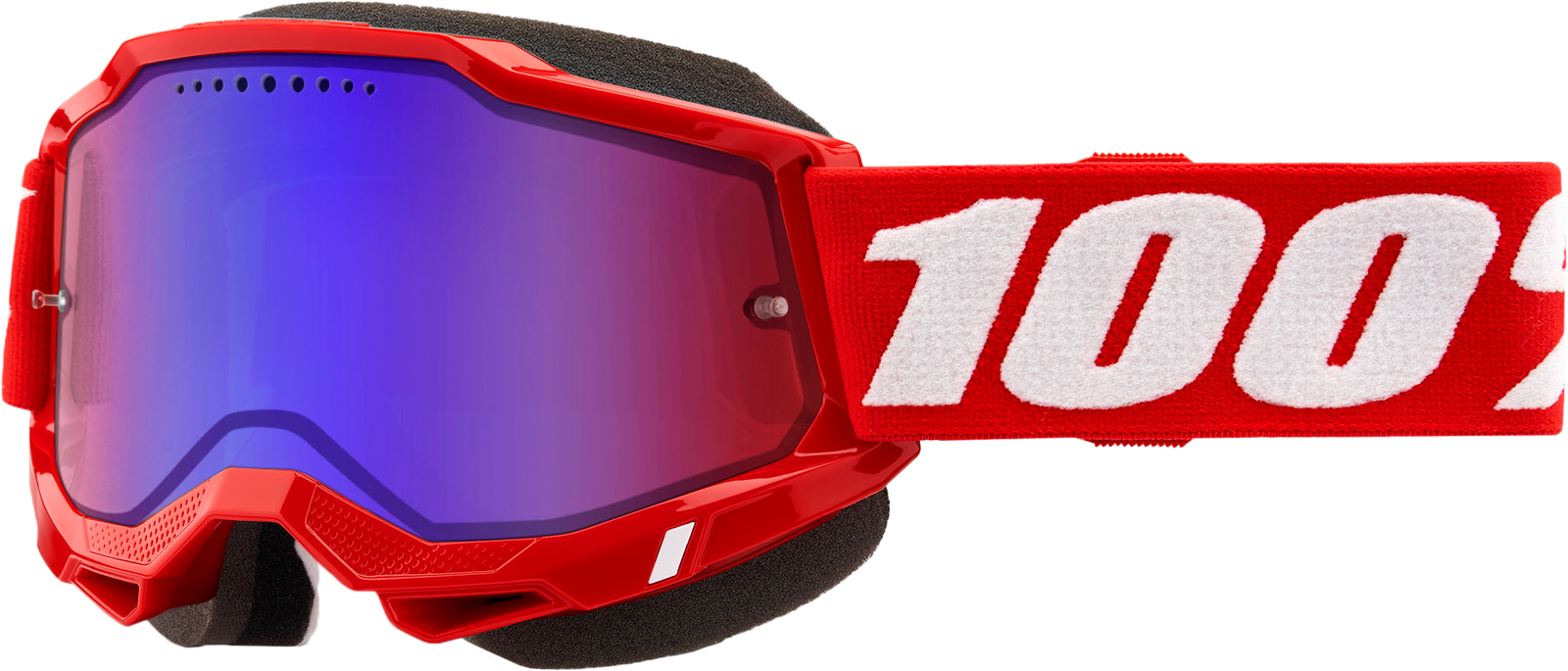 Accuri 2 Snowmobile Goggle Neon Red Mirror Red/Blue Lens