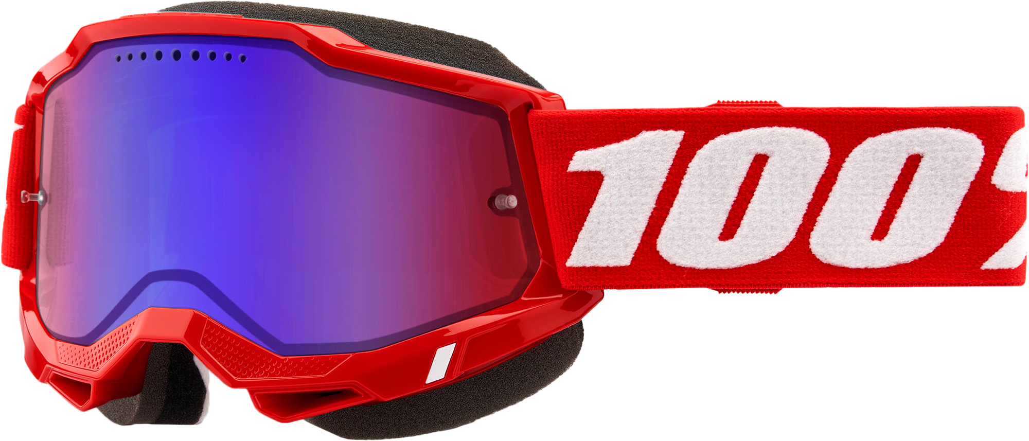 Accuri 2 Snowmobile Goggle Neon Red Mirror Red/Blue Lens