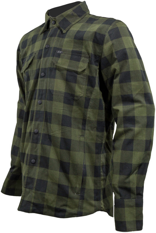 Speed and Strength True Grit Armored Motoshirt Olive/Black - Medium