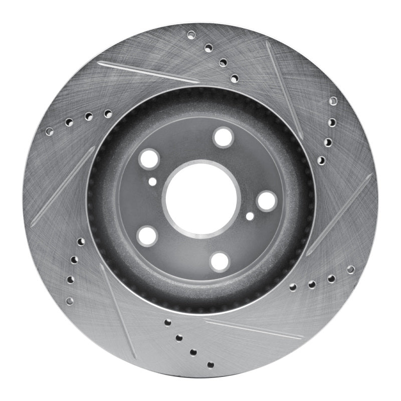 DFC 06-20 Lexus ES350 Front Left Drilled & Slotted Silver Brake Rotor