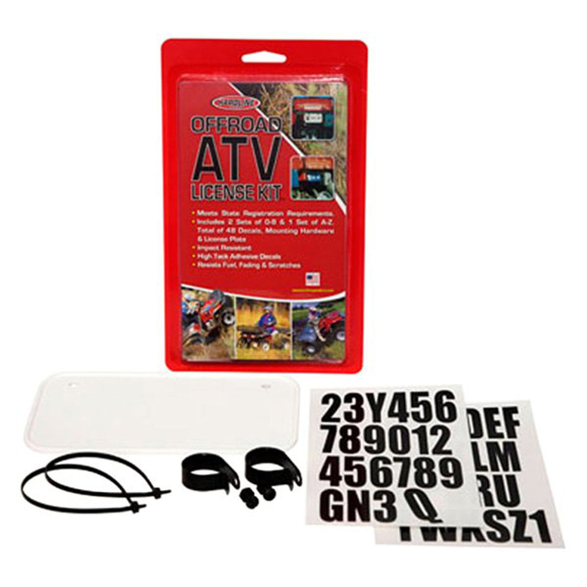 HARDLINE ATV License Plate White