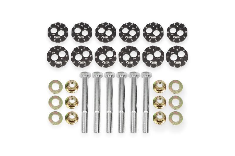 BMR 97-04 Chevrolet Corvette C5 Front &amp; Rear Lower Control Arms Camber Bolt Kit - Black Anodized