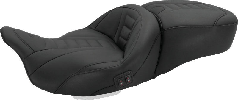 Mustang 08-21 Harley Electra Glide, Rd Glide, Rd King, Str Glide Heated 1PC Seat Deluxe-Black