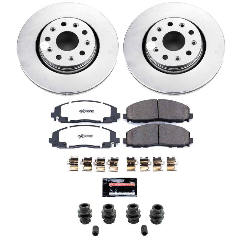 Power Stop 20-25 Jeep Gladiator Front Z36 Coated Truck &amp; Tow Brake Kit