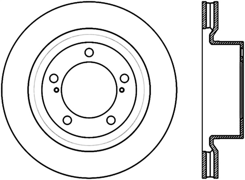 StopTech 17-18 Lexus LX SportStop Cryo Slotted &amp; Drilled Front Right Rotor