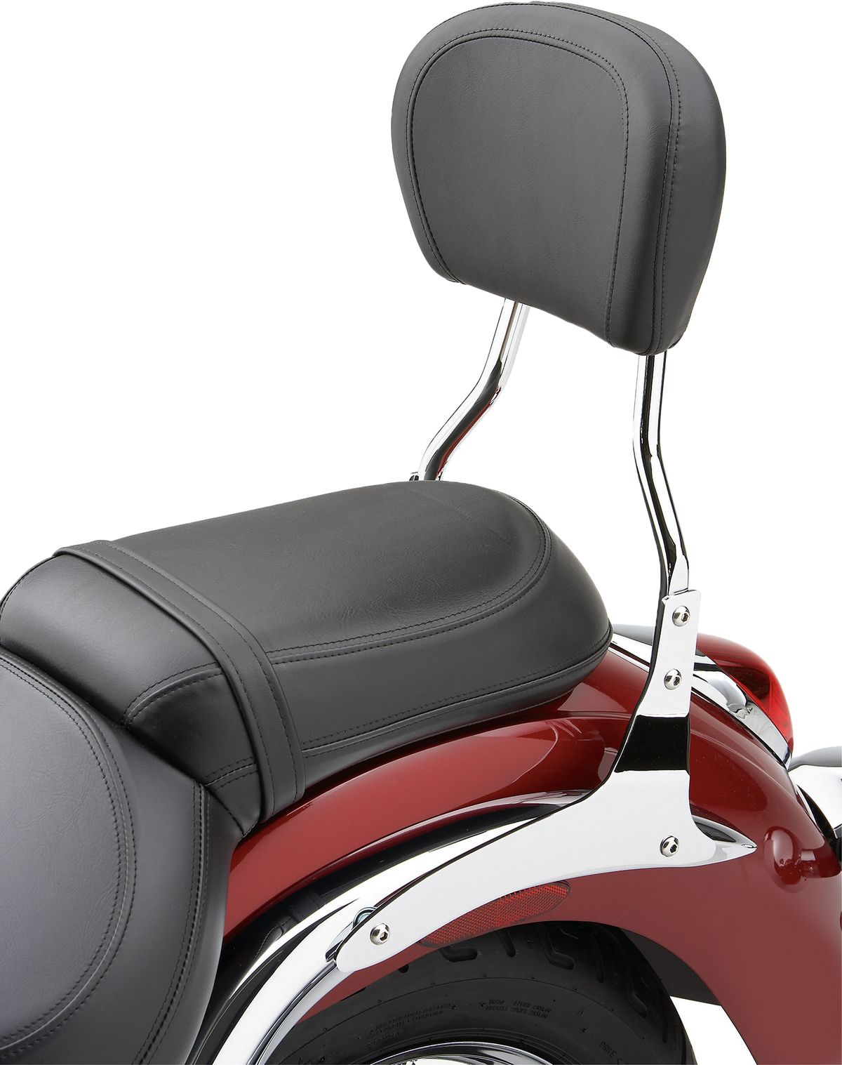 Short Round Sissy Bar W/Pad Chrome Yam Roadliner 06 14