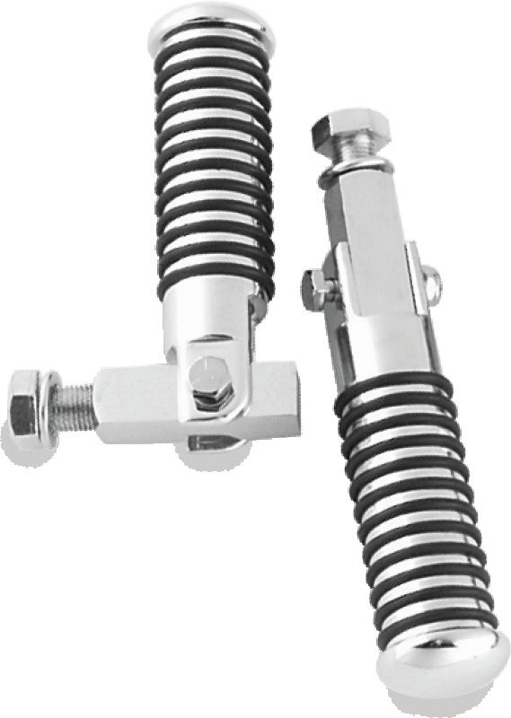 Bikers Choice 72-99 Big Twin &amp; XL Chrome Block Mount O Ring Footpeg Kit 1/2-20 Thread