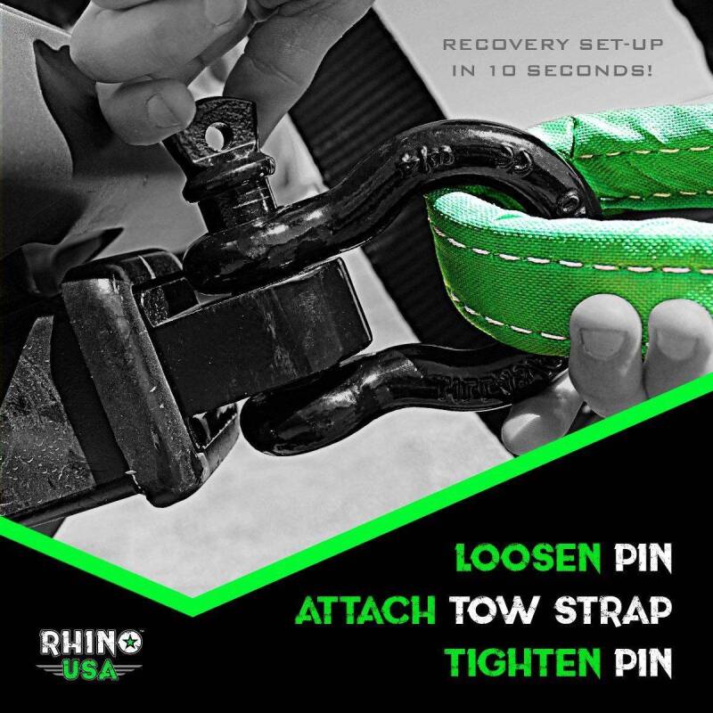 Rhino USA 30Ft Tow Strap/Hitch Combo