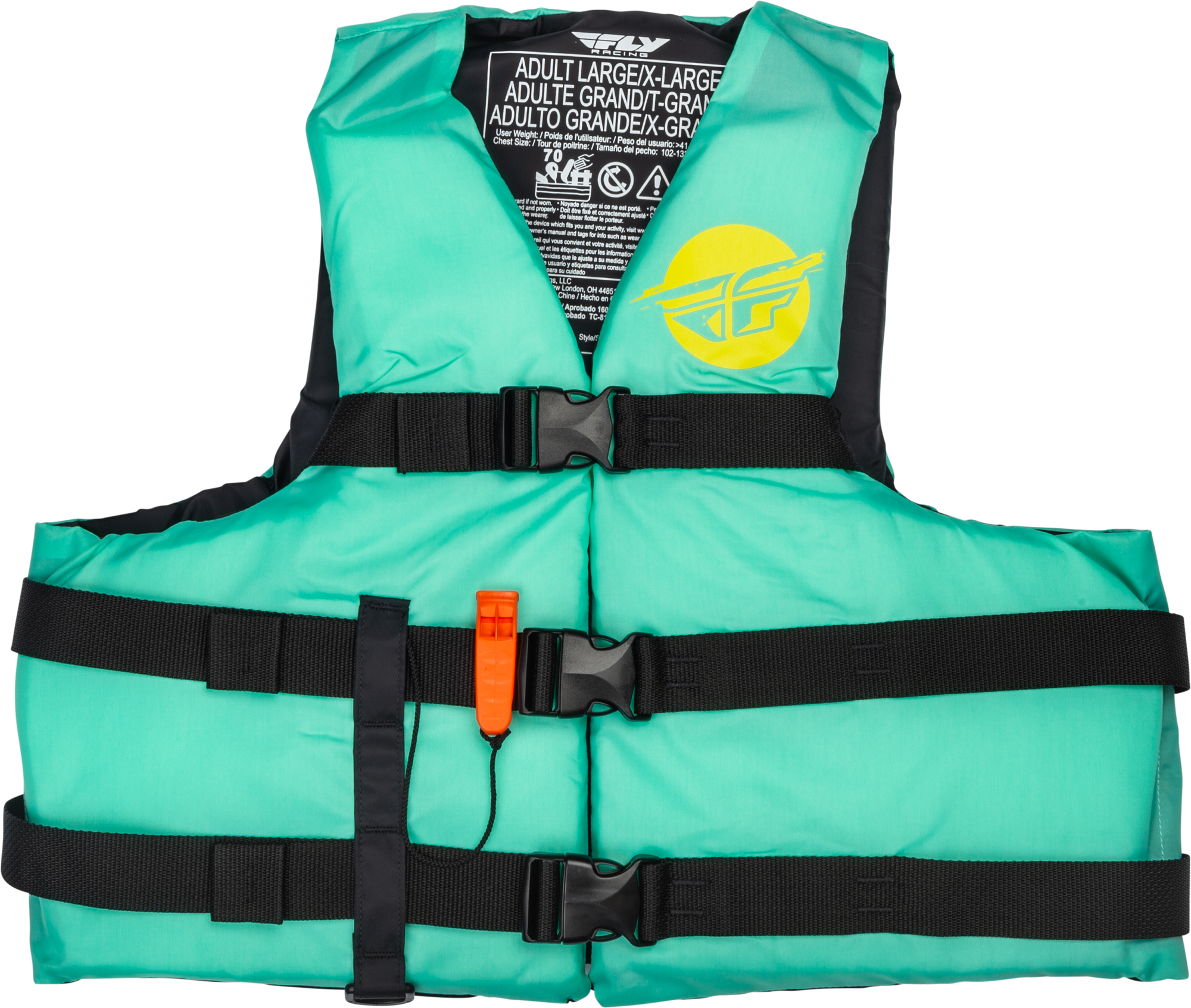 Nylon Flotation Vest Seafoam Green/Yellow Lg/Xl