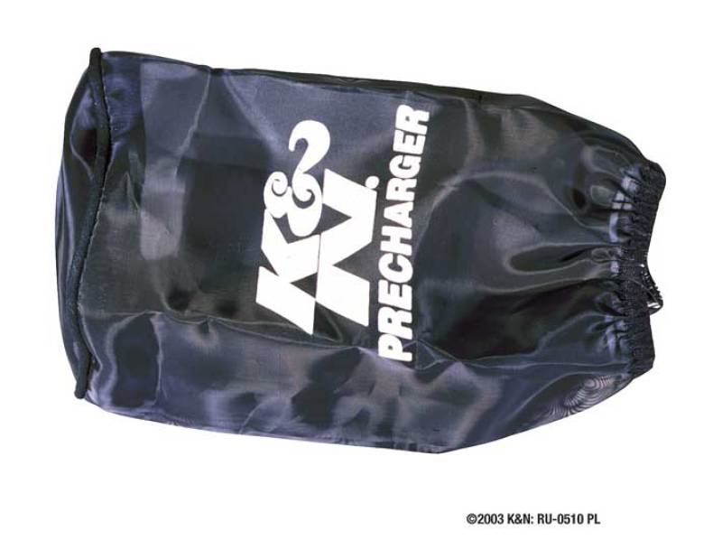 K&amp;N Round Straight - Black - 3.5in ID x 5in H - PreCharger Air Filter Wrap Blue