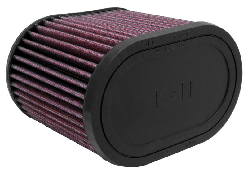 K&amp;N Universal Oval Clamp-On Air Filter 2-3/4in Flange 6-1/4in Length 4in Width 5in Height