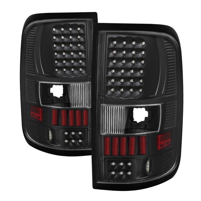 Xtune Ford F150 Styleside 04-08 (Not Fit Heritage &amp; SVT) LED Tail Lights Black ALT-ON-FF15004-LED-BK