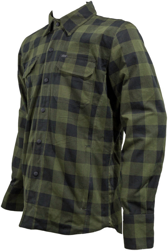 Speed and Strength True Grit Armored Motoshirt Olive/Black - Large