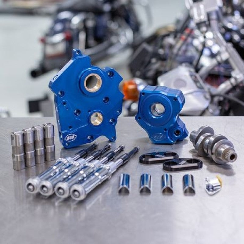 S&amp;S Cycle 2017+ Water Cooled M8 Models Chain Drive 475C Cam Chest Kit w/ Chrome Pushrod Tubes