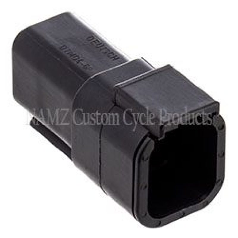 NAMZ Deutsch DTM 6-Position Receptacle w/6 Stamped Terminals &amp; Wedgelock - Black (HD 74106-98BK)