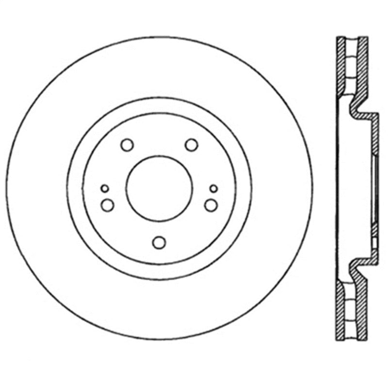 StopTech Power Slot 03-06 Evo 8 &amp; 9 Slotted Left Front Rotor