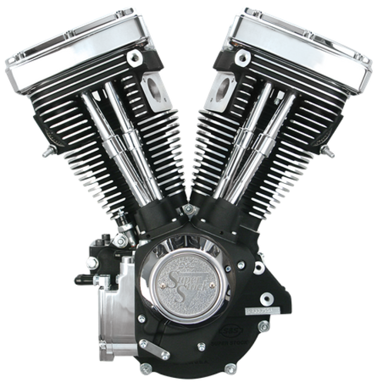 S&amp;S Cycle 84-99 BT V80 Long Block Engine - Wrinkle Black