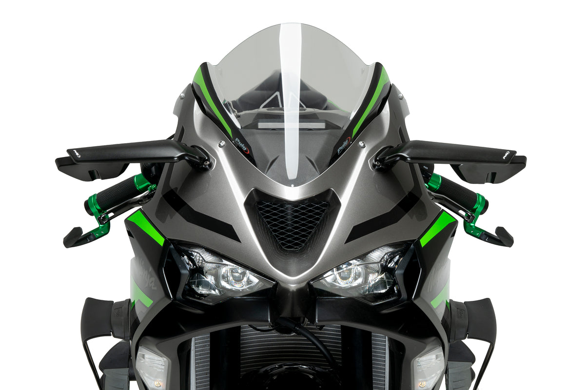 Aileron Rearview Mirror W/Turn Signal Black Kaw Pr