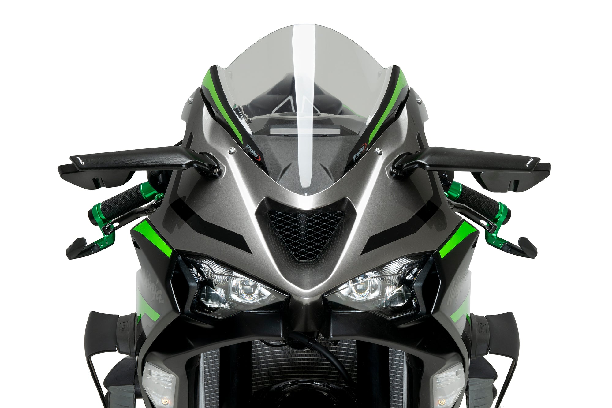 Aileron Rearview Mirror W/Turn Signal Black Kaw Pr