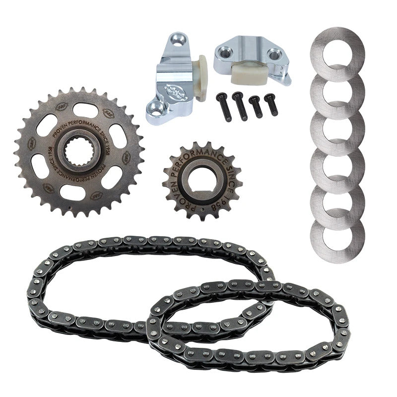 S&amp;S Cycle 07-17 BT Camshaft Chain Drive Kits - Incl. Chain, Sprockets, Shims, &amp; Cam Chain Tensioner