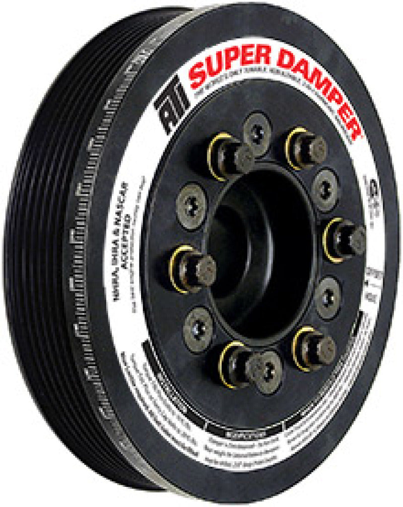ATI Damper - 6.325in - Steel - Ford SB &amp; 6 Cyl - 3 Bolt - 3in Long - 3 Ring - Driver Side A-Timing