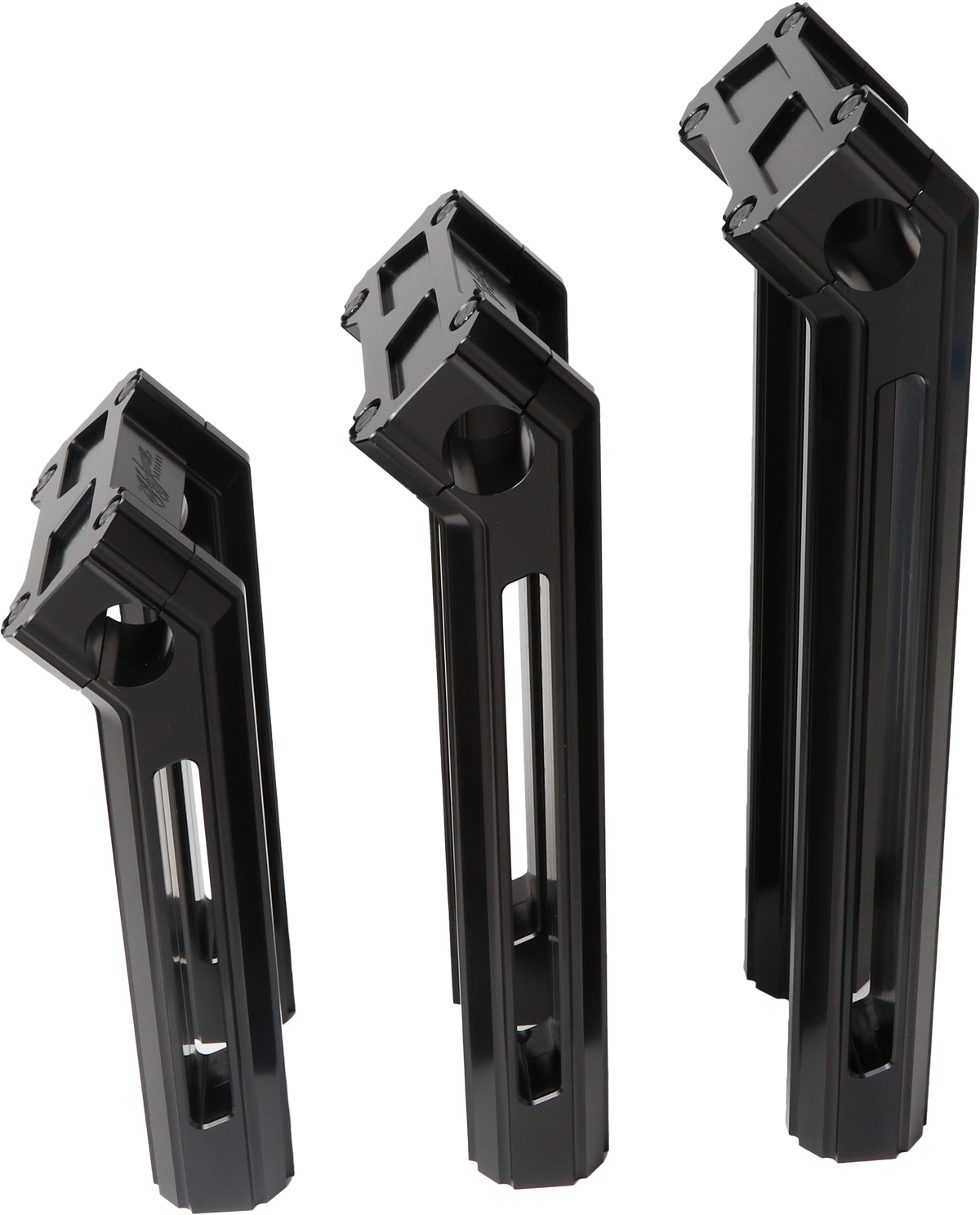 H/D Billet Risers 12" Black Kickback
