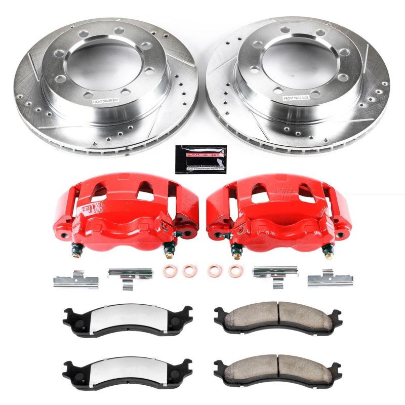 Power Stop 95-97 Ford F-350 Front Z36 Truck &amp; Tow Kit w/Cals