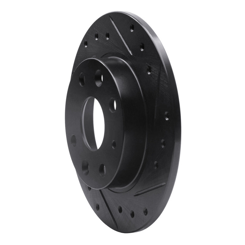 R1 90-93 Mazda Miata Rear Right Drilled & Slotted Black Brake Rotor