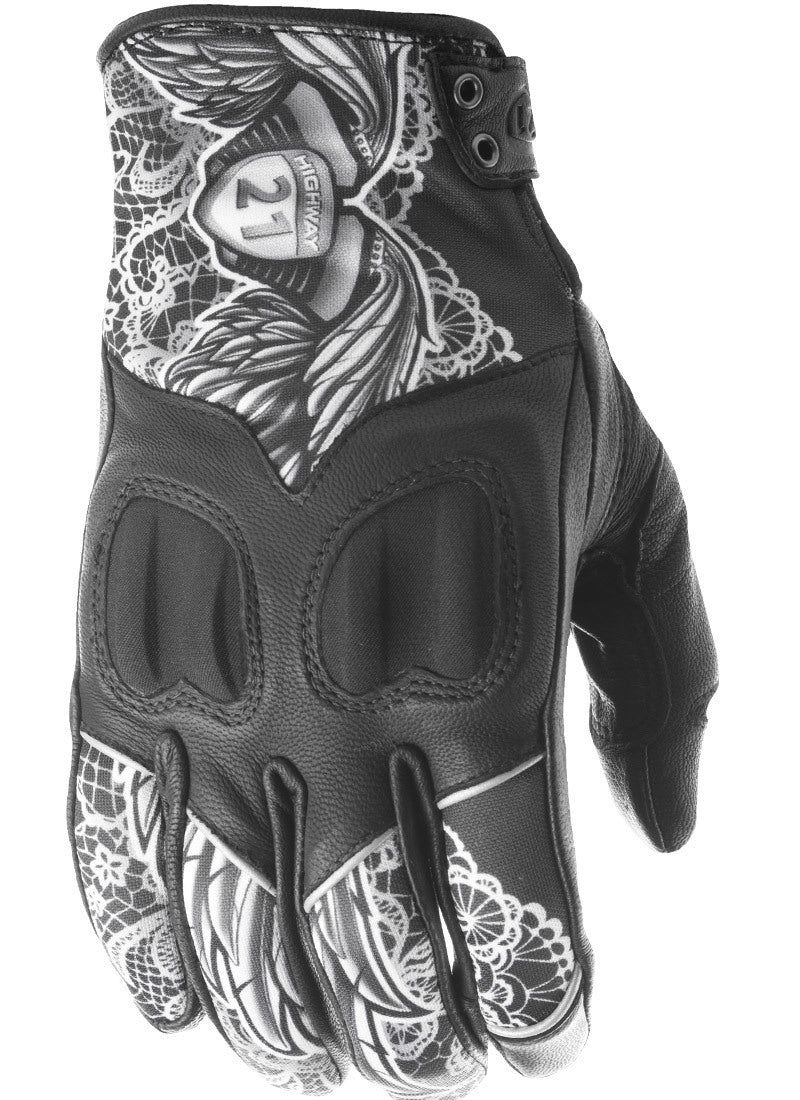 Women's Vixen Gloves Black/White Lace 2x