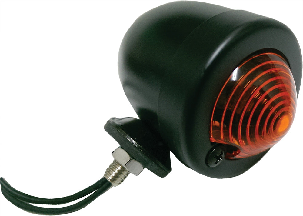 Bullet Marker Light Black Amber Lens Dual Filament