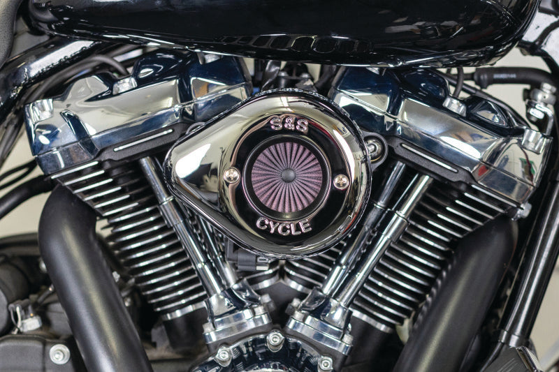 S&S Cycle 2017+ M8 Models Stealth Air Stinger Kit w/ Chrome Teardrop