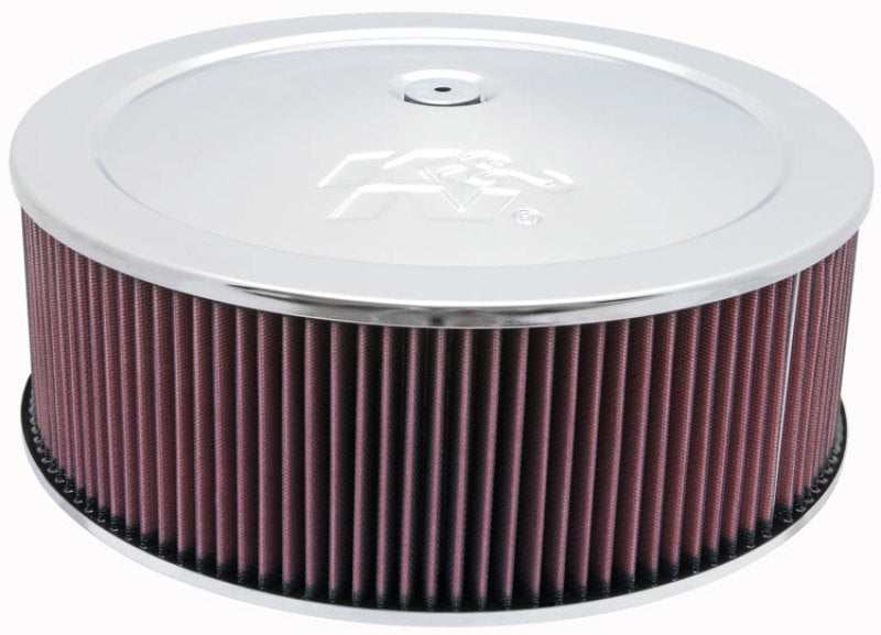 K&amp;N Round Air Filter Assembly 5.25in ID / 5in Height / 5.125in Neck Flange / 1 1/4in Drop Base