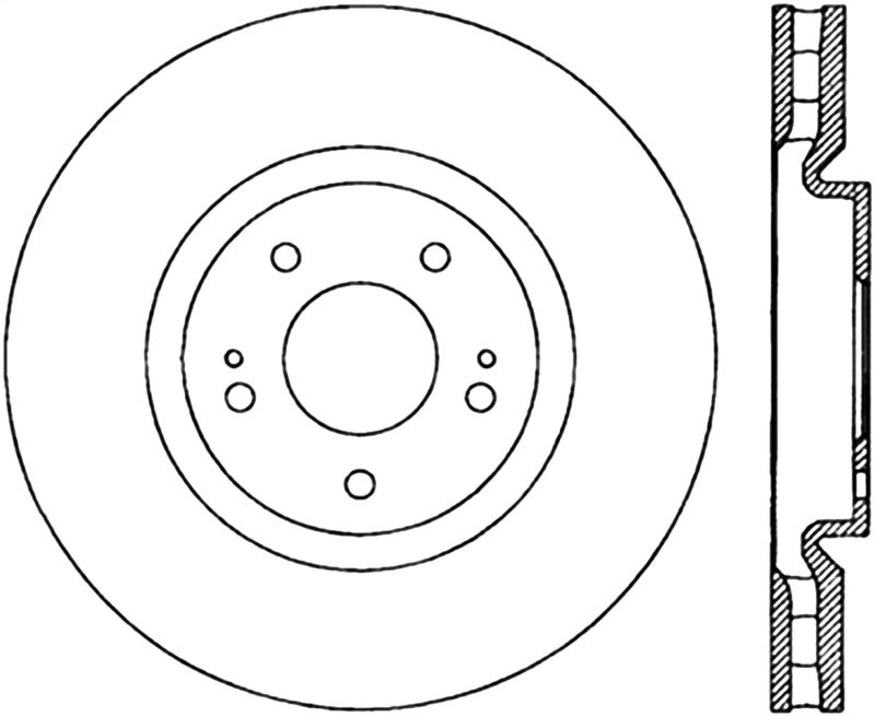 StopTech 03-06 Mitsubishi Evolution SportStop Cryo Slotted &amp; Drilled Front Right Rotor