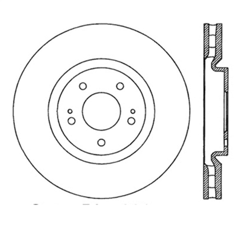 StopTech Power Slot 03-06 Evo 8 &amp; 9 Slotted Right Front Rotor