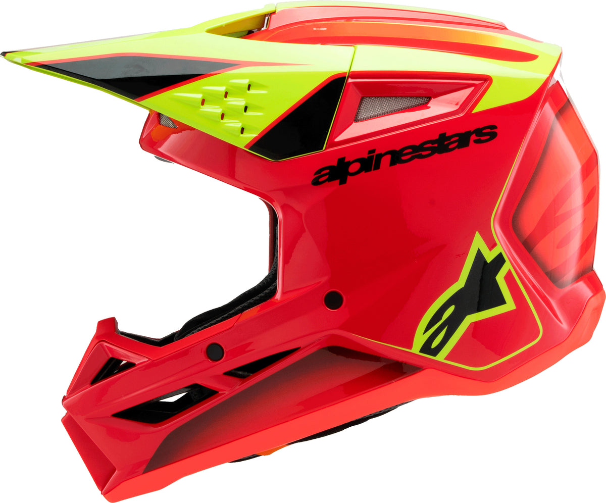 Sm3 Youth Fray Helmet Rd/Ylw Fluo/Blk Ys