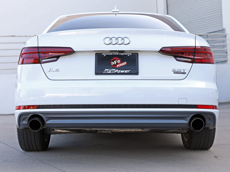 aFe 17-19 Audi A4 (L4-2.0L) MACH Force-Xp  Stainless Steel Axle-Back Exhaust System - Black Tip