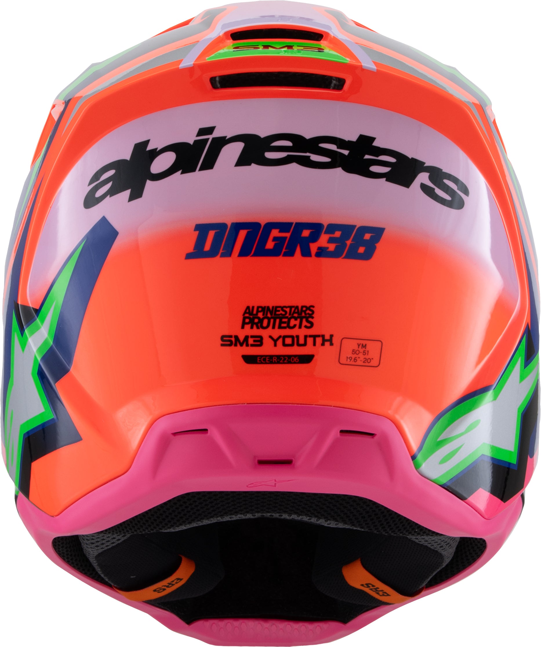 Sm3 Youth Deegan Helmet Orng Flo/Prpl/Pnk Fluo Ys