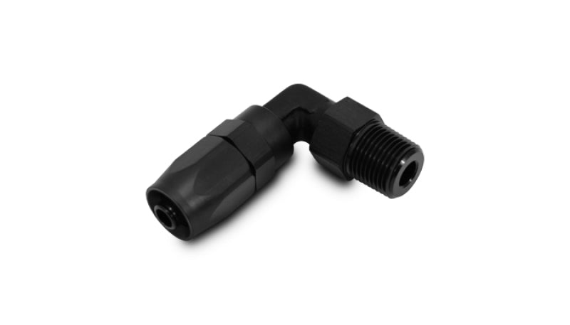 Vibrant Male NPT 90 Degree Hose End Fitting -8AN - 1/4 NPT