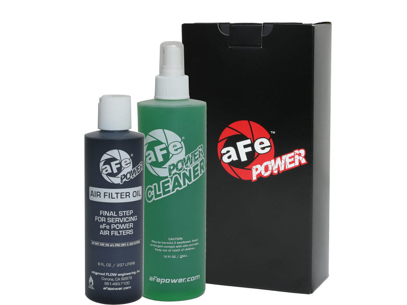 aFe Air Filter Restore Kit (8oz Squeeze Oil &amp; 12oz Spray Cleaner) - Black