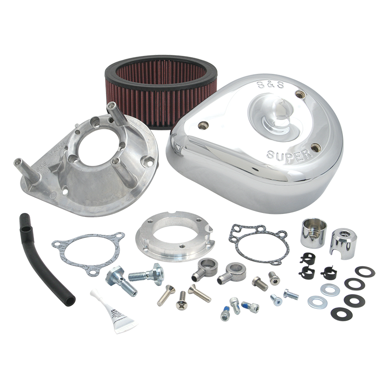 S&amp;S Cycle 08-17 Tri-Glide/CVO Stock-Bore Throttle By Wire Models Teardrop Air Cleaner Kit - Chrome