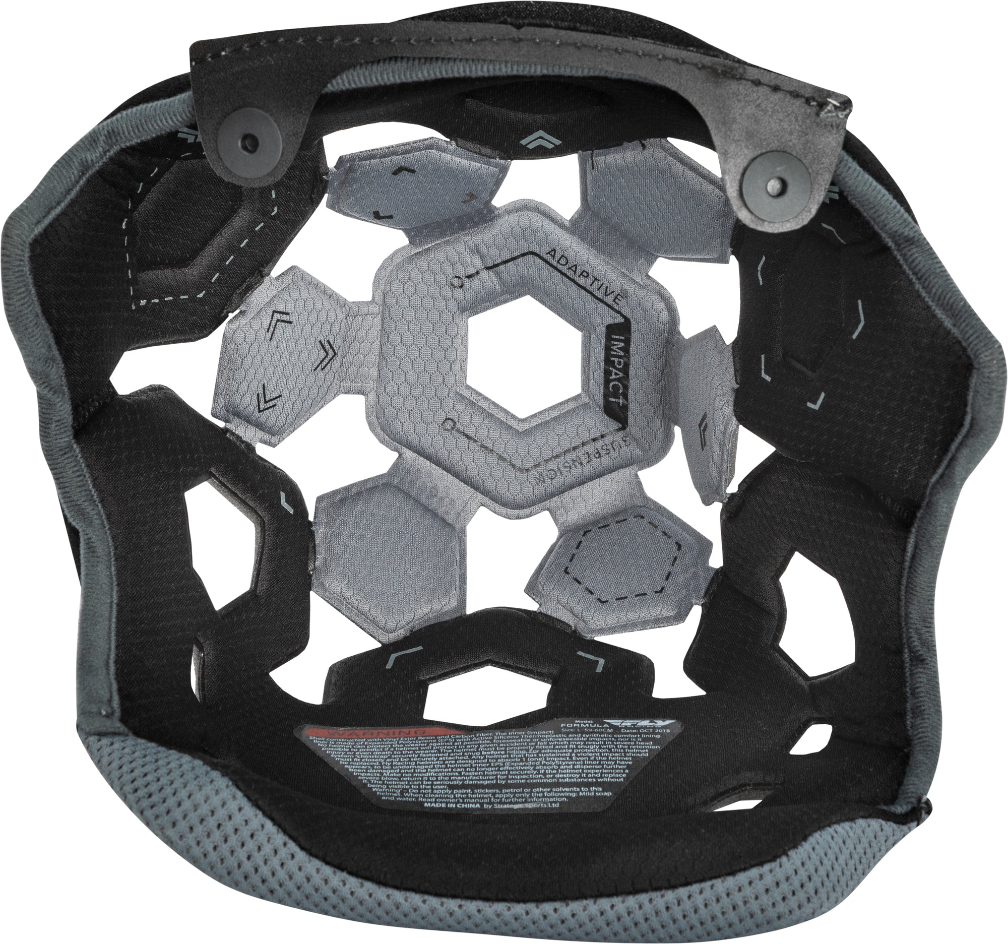 Formula Helmet Liner Black/Cool Grey Ys 20mm