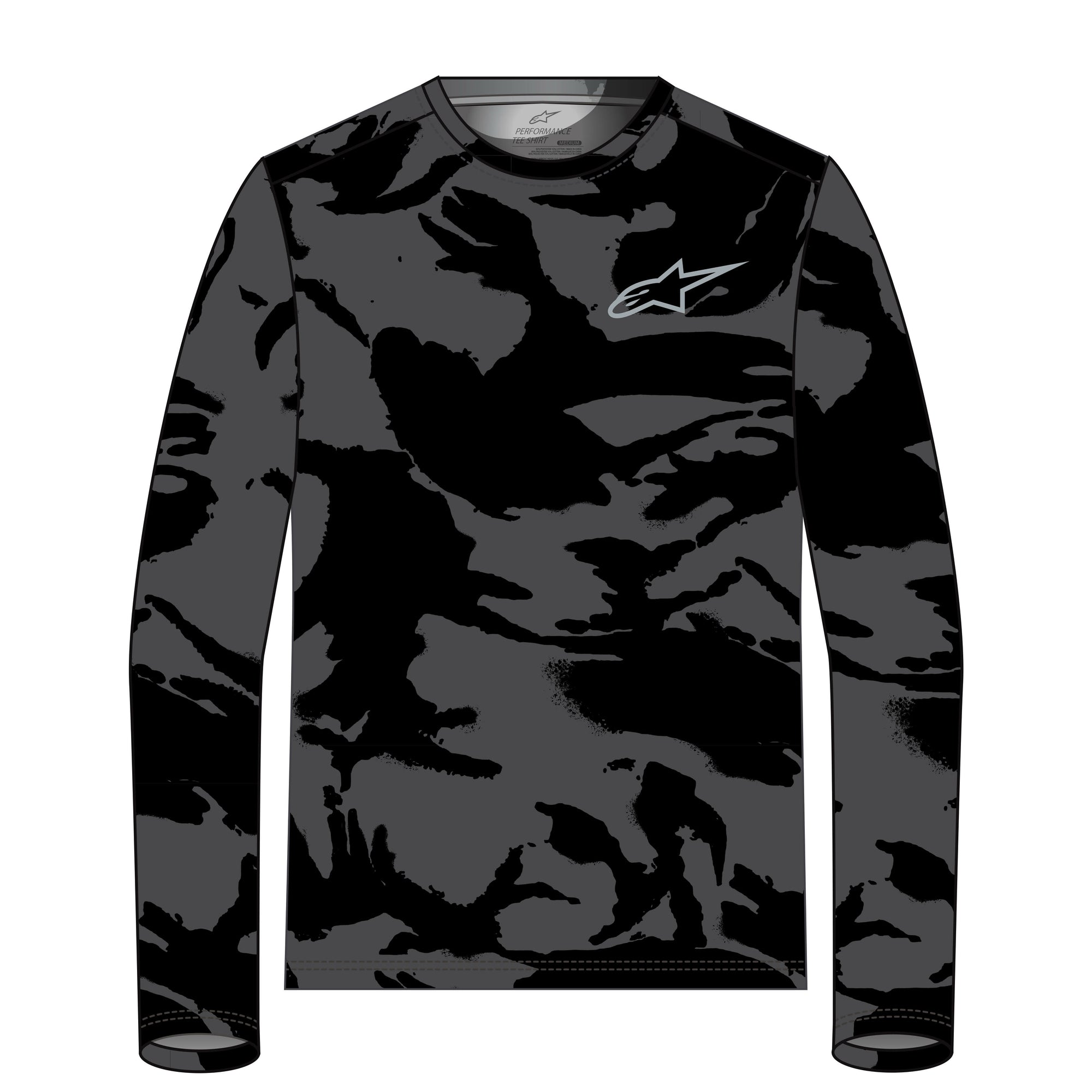 Camo Performance Ls Tee Black/Camo Sm