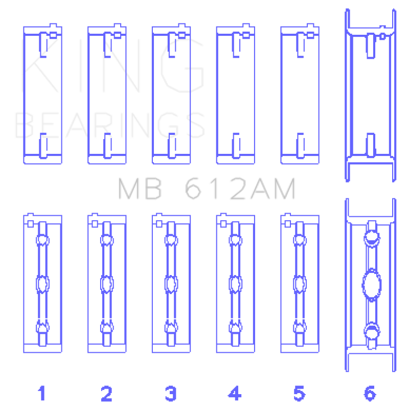 King Engine Bearings Volvo 520/B5252 Main Bearing Set - Size STD