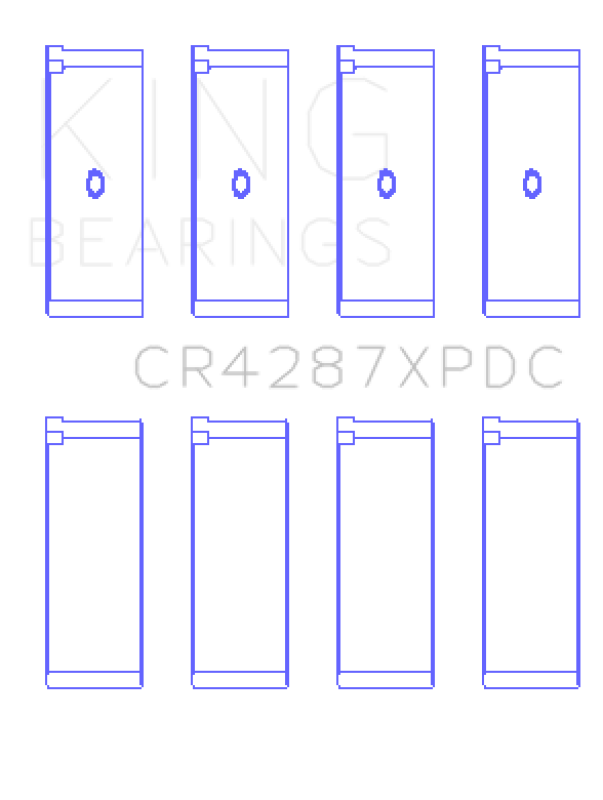 King Honda B18C1/B18C5 16V (Predoweled for Alum Rods) Perf Coated Rod Bearing Set- Size STD