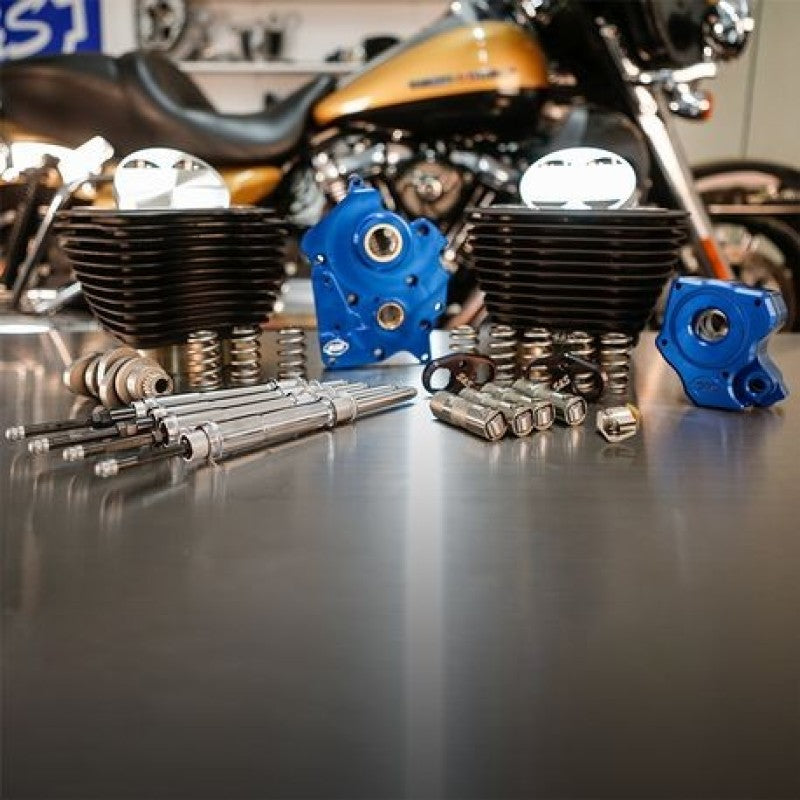 S&amp;S Cycle 2017 M8 Models 128in Oil Cooled Power Pack w/ Chrome Pushrod Tubes w/o Highlight