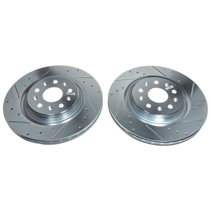 Power Stop 20-21 Chevrolet Corvette Rear Evolution Drilled &amp; Slotted Rotor - Pair